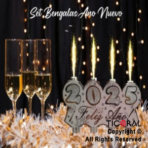 SET BENGALAS FELIZ 2025 PLATA X 1